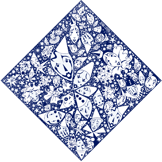 Foulard Clown Bleu 260 x 240 x 10 mm Serge Lutens